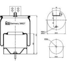 Febi Bilstein 38827 - Ressort pneumatique, suspension pneumatique