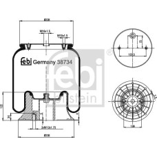 Febi Bilstein 38734 - Ressort pneumatique, suspension pneumatique