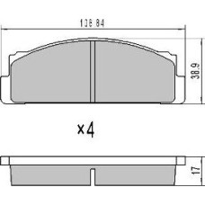 ABE C1F006ABE - Brake Pad Set, disc brake pentru FIAT 124 Spider (1966–1985)