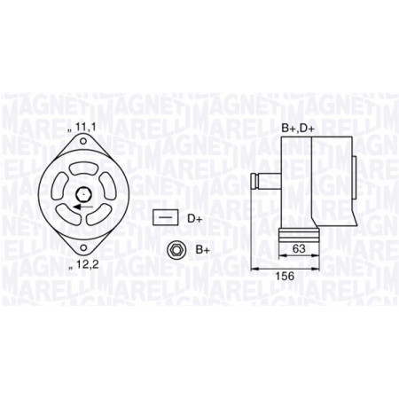 Alternatore 28V 30A IVECO M MK P/PA P/PA-HAUBENFAHRZEUGE TURBOSTAR TURBOTECH ZETA FIAT CAMPAGNOLA 6132AZ2.000-F6L913 06.74-12.93 MAGNETI MARELLI 063320025010