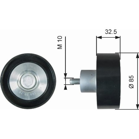 GATES T36625 - Pulley, v-ribbed belt