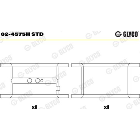 Glyco 02-4575H STD - Main Bearings, crankshaft