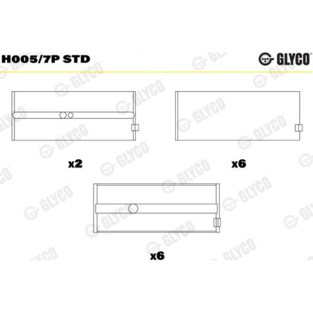 Glyco H005/7P STD - Main Bearings, crankshaft
