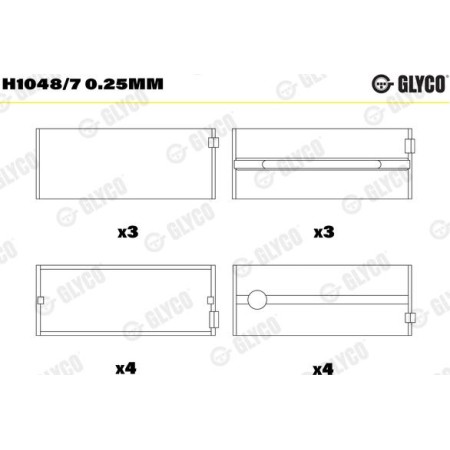 Glyco H1048/7 0.25mm - Main Bearings, crankshaft