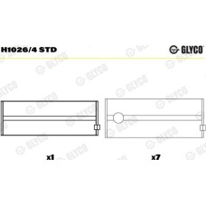 Glyco H1026/4 STD - Cojinete de cigüeñal