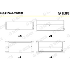 Glyco H821/4 0.75mm - Kurbelwellenlager