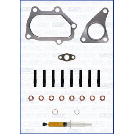 Conjunto de montaje. Turbocompresor Kit de montaje de turbocompresor con juntas. SUBARU IMPREZA 2,0 03,94-12,00 SUBARU IMPREZA (GFC), compartimento, 01,1993 - 12,2000 Ajusa JTC11367