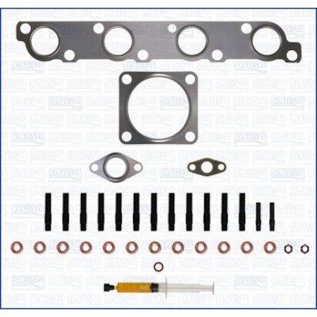 Conjunto de montaje. turbocompresor Kit de montaje de turbocompresor con juntas FORD MONDEO III JAGUAR X-TYPE I 2.0D-2.2D 10.00-12.09 FORD MONDEO III (B4Y), Sedan, 10.2000 - 09.2007 Ajusa JTC11387