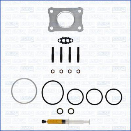 Conjunto de montaje. turbocompresor Kit de montaje turbocompresor con juntas AUDI A1 A3 A4 B9 A5 Q2 Q3 SEAT IBIZA IV IBIZA IV SC IBIZ VW SHARAN (7N1, 7N2), Dubita, 05.2010 - Ajusa JTC11709