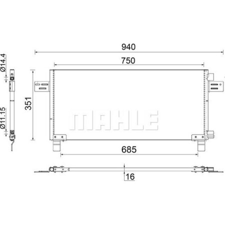 MAHLE AC 282 000S - Condenser, air conditioning