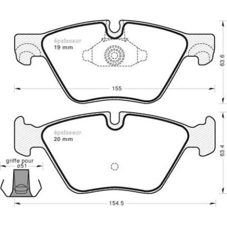 ABE C1B016ABE - Brake Pad Set, disc brake pentru BMW (BRILLIANCE) 5 SERIES (2003–2010)