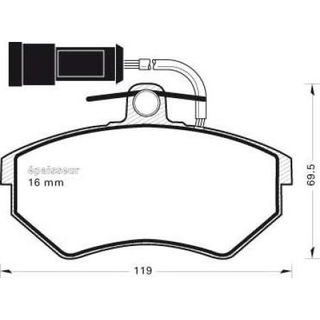 ABE C1W003ABE - Brake Pad Set, disc brake pentru VW SAVEIRO I (1982–1997)