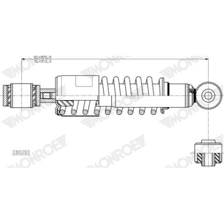 MONROE CB0293 - Shock Absorber, cab suspension
