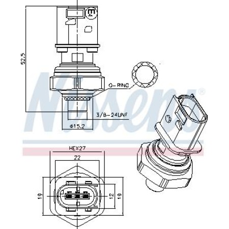 Nissens 301026 - Pressure Switch, air conditioning