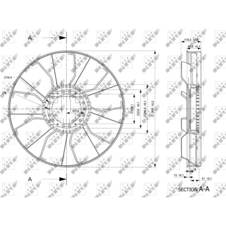 NRF 49843 - Fan Wheel, engine cooling