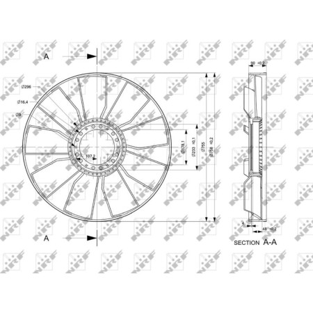 NRF 49813 - Fan Wheel, engine cooling
