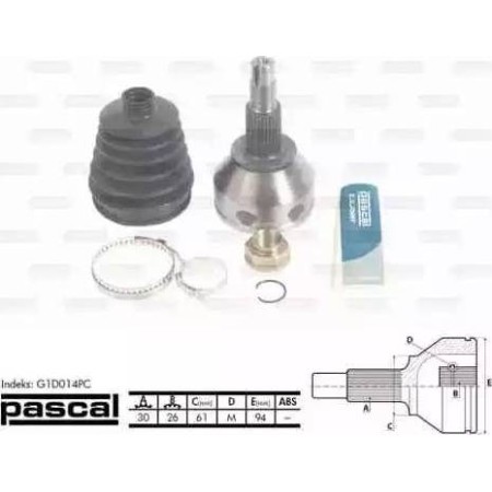 Pascal G1D014PC - Joint Kit, drive shaft