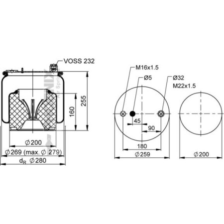 Phoenix 1 DF 16 A-2 - Bellow, air suspension