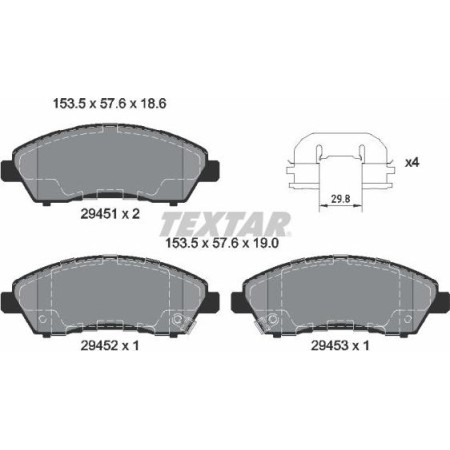 Textar 2945101 - Brake Pad Set, disc brake
