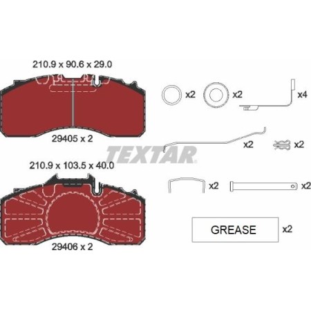 Textar 2940501 - Brake Pad Set, disc brake
