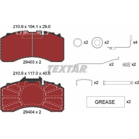 Textar 2940301 - Brake Pad Set, disc brake