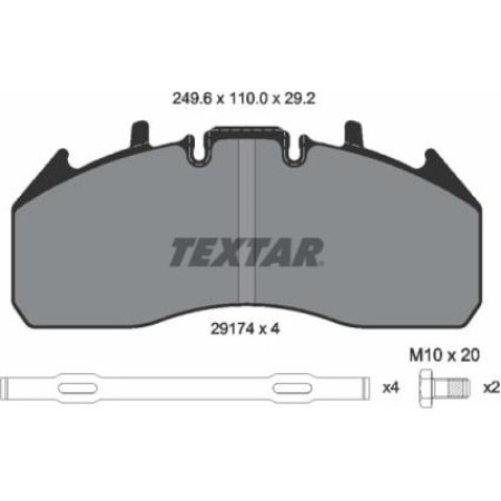 Textar 2917402 - Brake Pad Set, disc brake