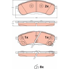TRW GDB2529 - Kit de plaquettes de frein, frein à disque