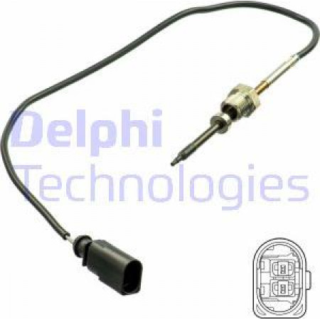 Sensor. Abgastemperatur Abgastemperatursensor vor DPF AUDI A6 ALLROAD C6 A6 C6 2.7D-3.0D 0 AUDI A6/S6 III (4F2, C6), Limousine, 04.2004 - 08.2011 Delphi TS30165