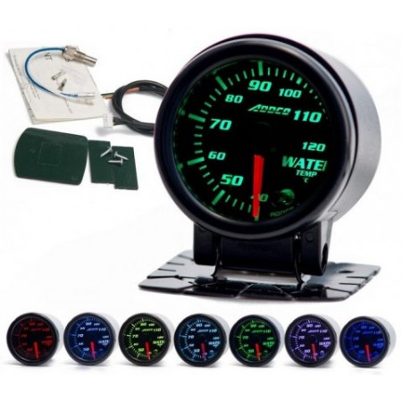 Temperatuurindicator Temperatuurmeter water 52mm schijfkleur zwart glas transparant SPEEDMAX DP-ZE-251