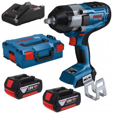 Pneumatisch slagpistool krachtbron: batterij aangedreven extern vierkant 1/2 maximum koppel: 1600Nm 18V 2 x 5Ah verpakking: koffer batterij inbegrepen lader inbegrepen BOSCH 0 601 9J8 304