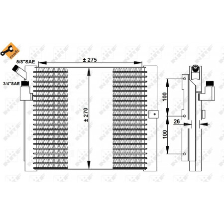 Condensatore aria condizionata NRF radiatore aria Porsche 911 964 - 3.3 Turbo / 911 993 - 38 Carrera RS 4 '90-'97 NRF NRF 35037