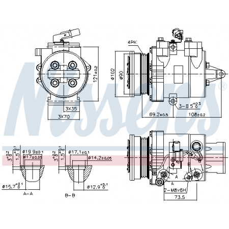 Compressor, airconditioning Aircocompressor MITSUBISHI COLT CZC VI COLT VI 1.5 03.05-06.12 NISSENS NIS 890624