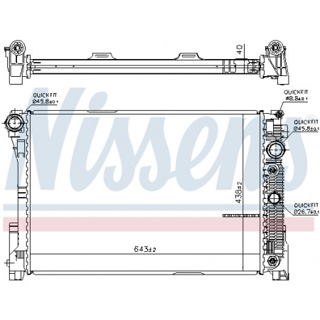 Kühler, Motorkühlung Motorkühler MERCEDES C C204 C W204 E A207 E C207 E T-MODEL S212 E W212 GLK X204 3.0/3.5 NISSENS NIS 67101