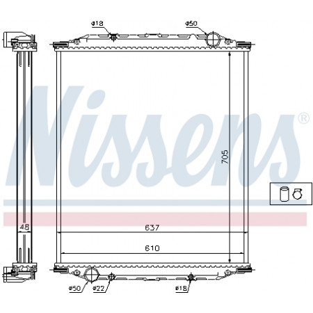 Kühler, Motorkühlung Motorkühler ohne Rahmen MAN M 2000 L M 2000 M M90 D0824LF01-D2865LF02 08.88- NISSENS NIS 628790