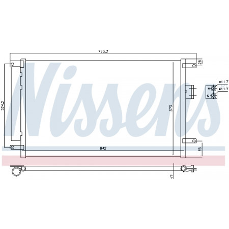 Condensator, climatizare A/C condenser with dryer CHEVROLET EPICA 2.0D 01.07-12.11 NISSENS NIS 940424