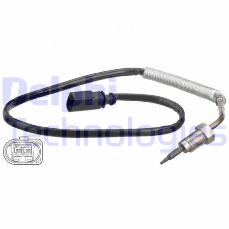Sensor, temperatura de los gases de escape Sensor de temperatura de escape antes del turbo AUDI A3 Q2 Q3 TT CITROEN BERLINGO/MINIVAN SEAT ALHAMBRA ATECA LEON LEON SC LEON ST TARRACO SKODA KAROQ KODIAQ 1.4/2.0D 07.96- DELPHI TS30176