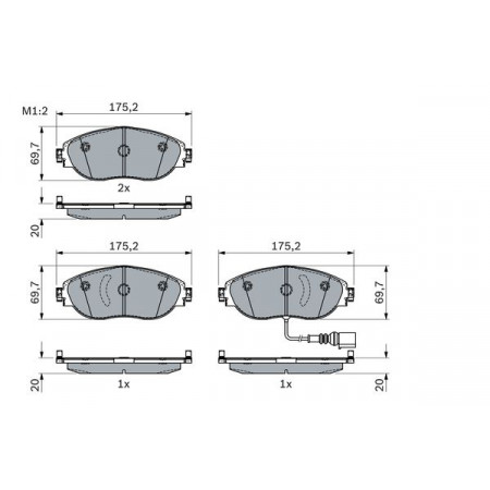 Satz Bremsbeläge vorne AUDI A3 Q3 SEAT ATECA LEON LEON SC LEON SPORTSTOURER LEON ST TARRACO SKODA KODIAQ OCTAVIA III OCTAVIA IV SUPERB III VW ARTEON 1.0-2.0H 08.12- BOSCH 0 986 424 285
