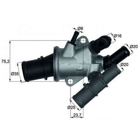 Thermostat, Kühlmittel Kühlsystemthermostat 88C im Gehäuse FIAT DOBLO DOBLO/MINIVAN PUNTO PUNTO/HATCHBACK 1.9D 09.99- MAHLE TI 165 88