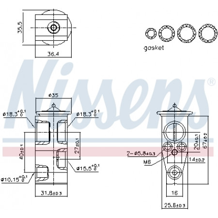 Set guarnizioni, Impianto di scarico Valvola aria condizionata DAIHATSU CHARADE VIII LEXUS CT HS SUBARU TREZIA TOYOTA AURIS AVENSIS CAMRY COROLLA HIACE / COMMUTER V HIACE V IQ RACTIS RAV 4 III RAV 4 IV 1.0-3.5 06.04- NISSENS NIS 999444