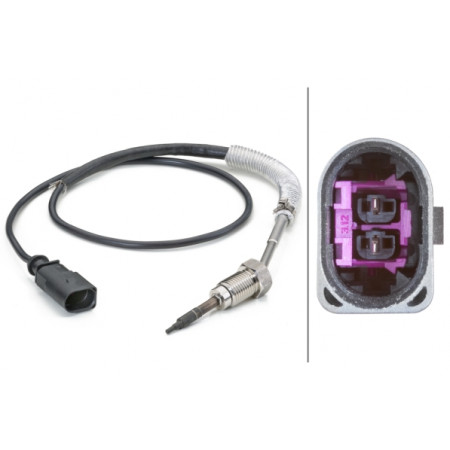 Sensor, temperatura de los gases de escape Sensor de temperatura de escape antes del turbo AUDI A3 TT SEAT ALTEA ALTEA XL IBIZA IV IBIZA IV SC LEON TOLEDO III SKODA FABIA II OCTAVIA II ROOMSTER 1.9D/2.0D 05.03- HELLA 6PT014 494-261