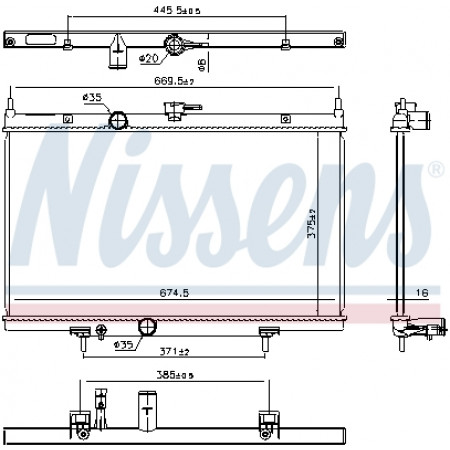 Kühler, Motorkühlung Motorkühler NISSAN SENTRA VI 2.0 NISSENS NIS 606768