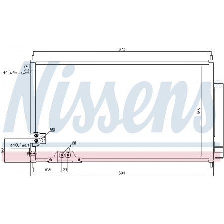 Condensatore aria condizionata Nissens condizionata da radiatore Honda Accord 2.2 CTDI '03- NISSENS NIS 94788