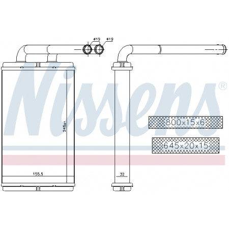 Radiateur de chaleur CHEVROLET CAPTIVA OPEL ANTARA A 2.0D-3.2 06.06- NISSENS NIS 73676