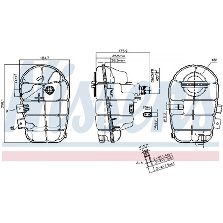 Expansion tank, cooling Expansion tank with plug AUDI A6 ALLROAD C7 A6 C7 A7 A8 D4 10.10-09.18 NISSENS NIS 996145