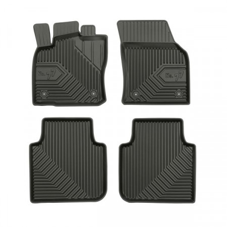 Conjunto de tapetes de borracha Tapetes TPE 4 condutas No. Conjunto dianteiro/traseiro 77 cor preto SEAT TARRACO SKODA KODIAQ 09.16- FROGUM FRG77407275