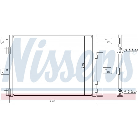 Condensador, ar condicionado Condensador A/C 490x340x18 IVECO EUROCARGO I-III EUROCARGO IV EUROCARGO V MAGIRUS 09.00- NISSENS NIS 940096