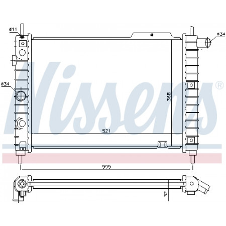 Kühler, Motorkühlung Motorkühler OPEL KADETT E KADETT E COMBO KADETT E/KOMBI 1.6D/1.7D/2.0 NISSENS NIS 63058A