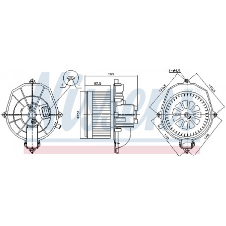 Ventilator, passagiersruimte Luchtblazer CITROEN BERLINGO BERLINGO MULTISPACE BERLINGO/MINIVAN C4 GRAND PICASSO I PEUGEOT PARTNER PARTNER ORIGIN PARTNER ORIGIN/MINIVAN 1.2 - Elektrisch 10.06 - NISSENS NIS 87571