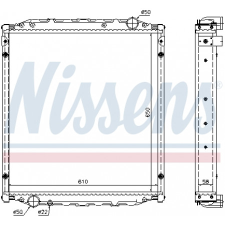 Kühler, Motorkühlung Motorkühler mit Rahmen MAN L2000 M 2000 L M 2000 M D0824FL01-D0836LFL06 06.93- NISSENS NIS 62876A