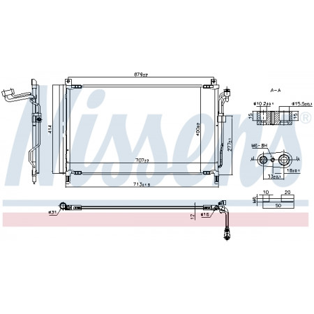 Condensor, airconditioning Airco condensor met droger NISSENS NIS 940857